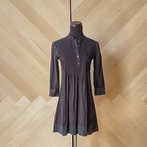 Bebe black cotton mini dress (or tunic) with silk trim